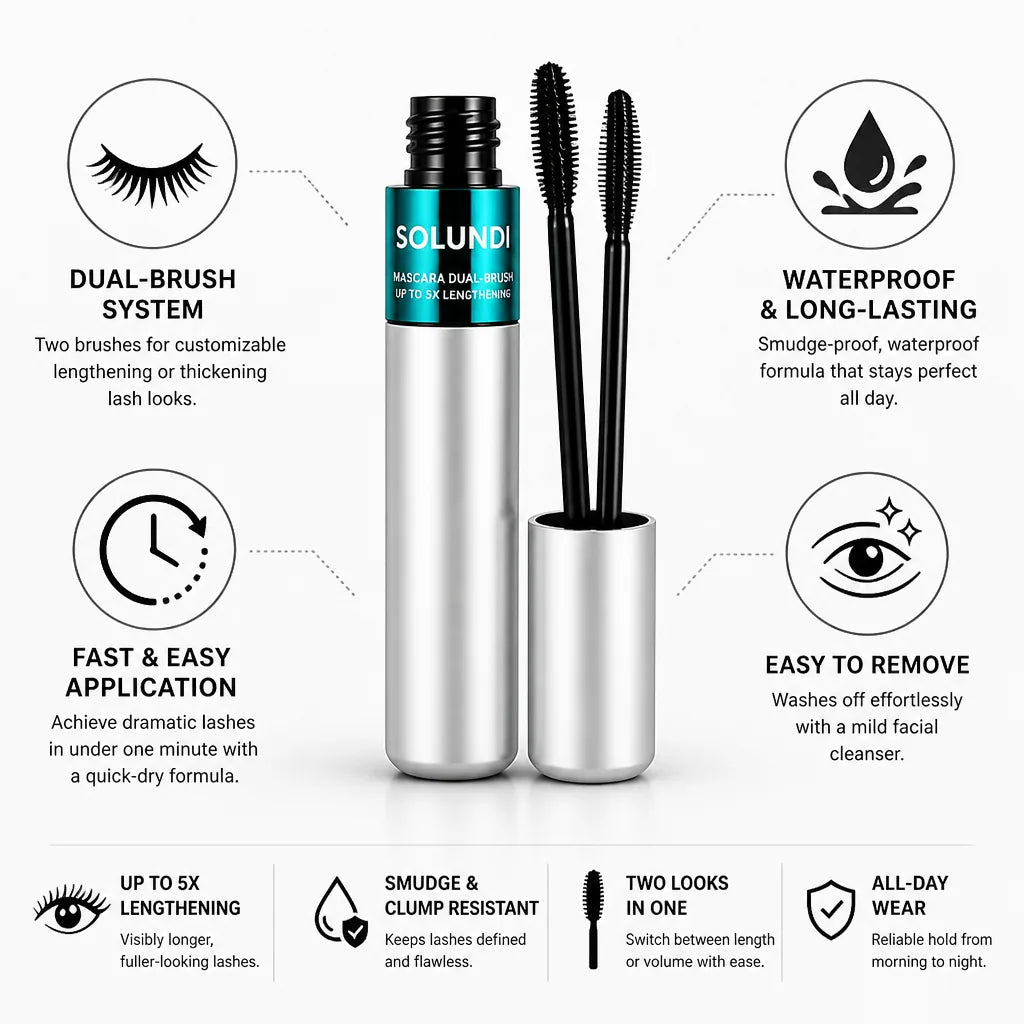 Mascara Dual-Brush Up To 5X Lengthening