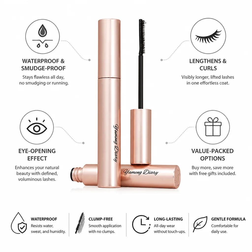 Mascara Lengthening & Curling Waterproof & Smudge-Proof