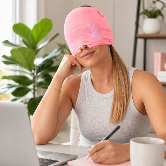 Migraine Relief Cap 360° Cooling Gel Slide-Up Eye Mask