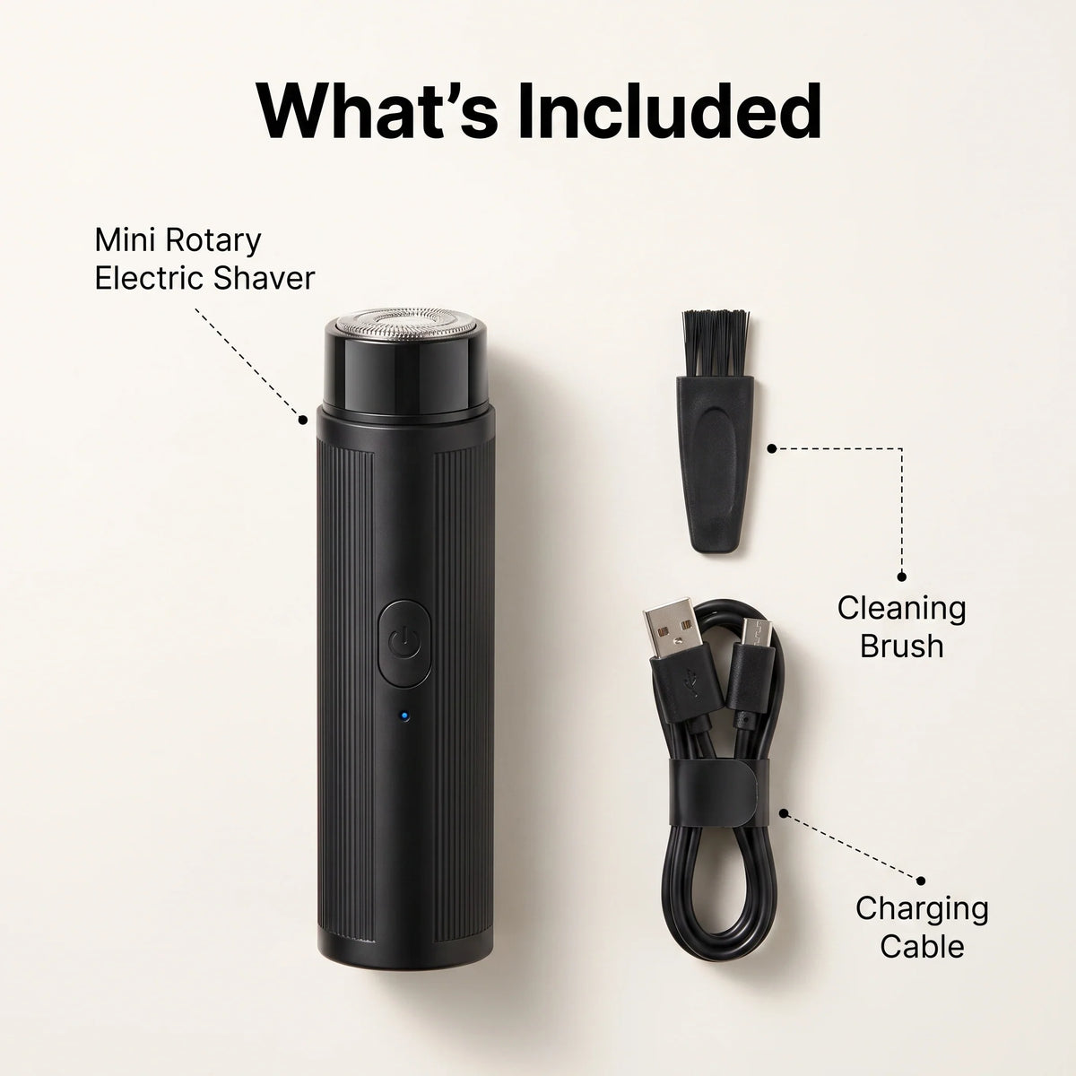 Mini Rotary Shaver USB Rechargeable Washable Head
