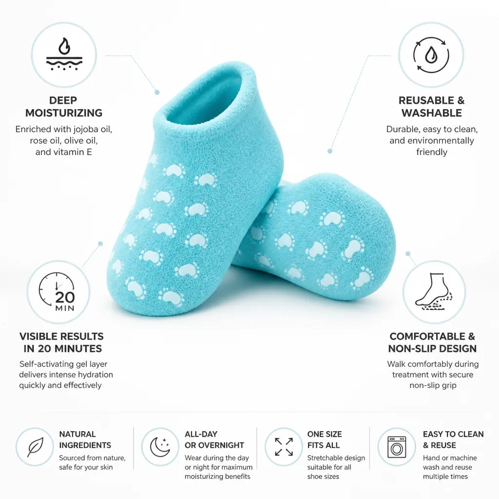 Moisturizing Foot Socks Self-Activating Gel Jojoba Oil