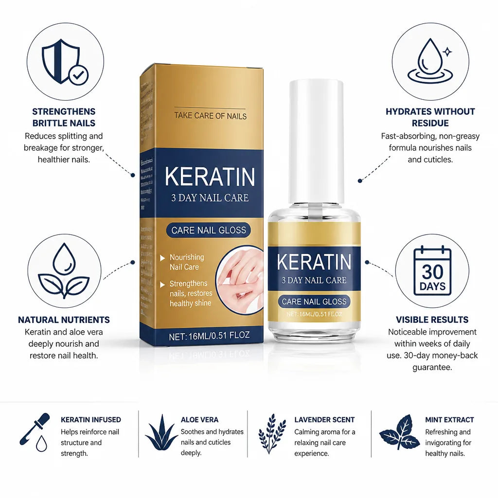 Nail Oil Keratin & Aloe Vera Non-Greasy Fast-Absorbing
