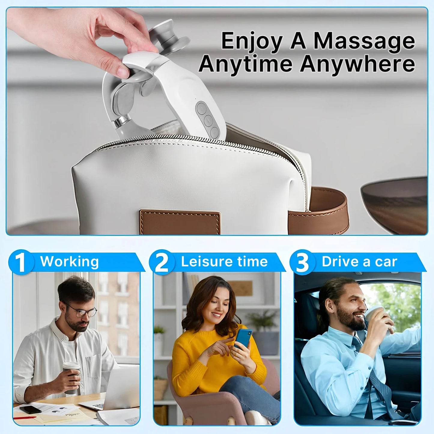 Neck Massager Cordless EMS & Heat Hands-Free