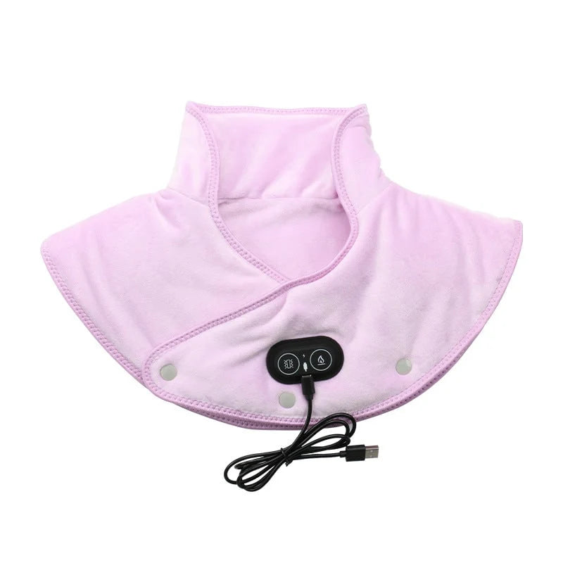 Neck & Shoulder Massager Heat & Vibration Plush USB-Powered