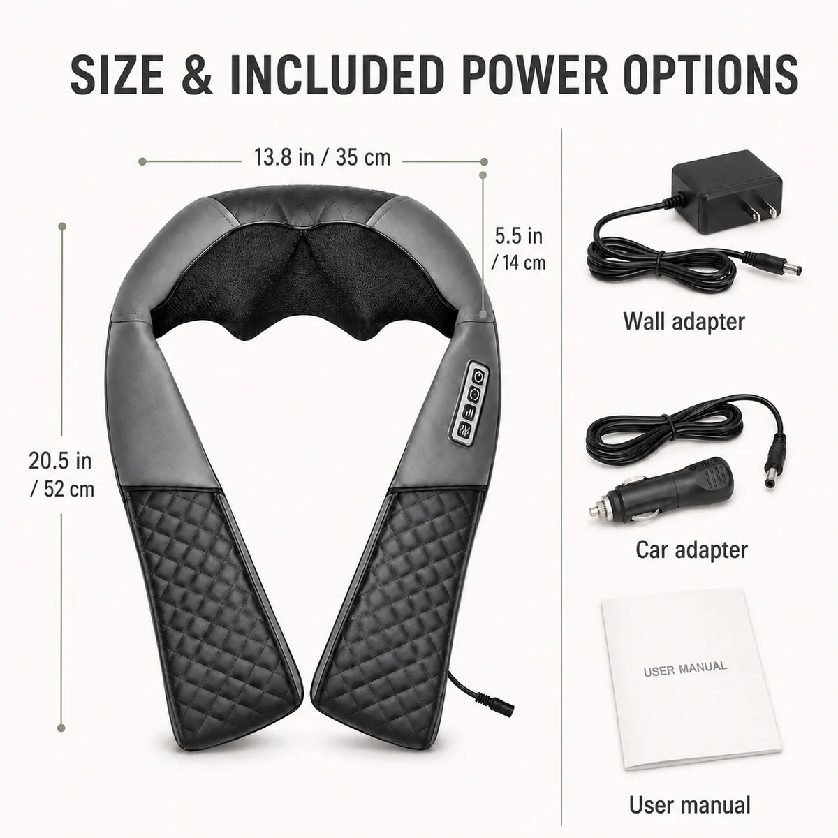 Neck & Shoulder Massager Shiatsu Heat Eight Kneading Nodes