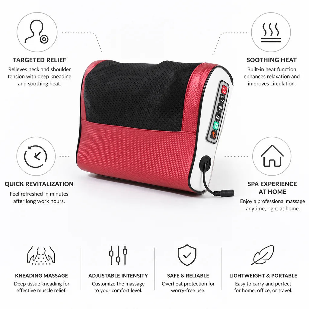 Neck & Shoulder Massager Shiatsu Kneading & Heat