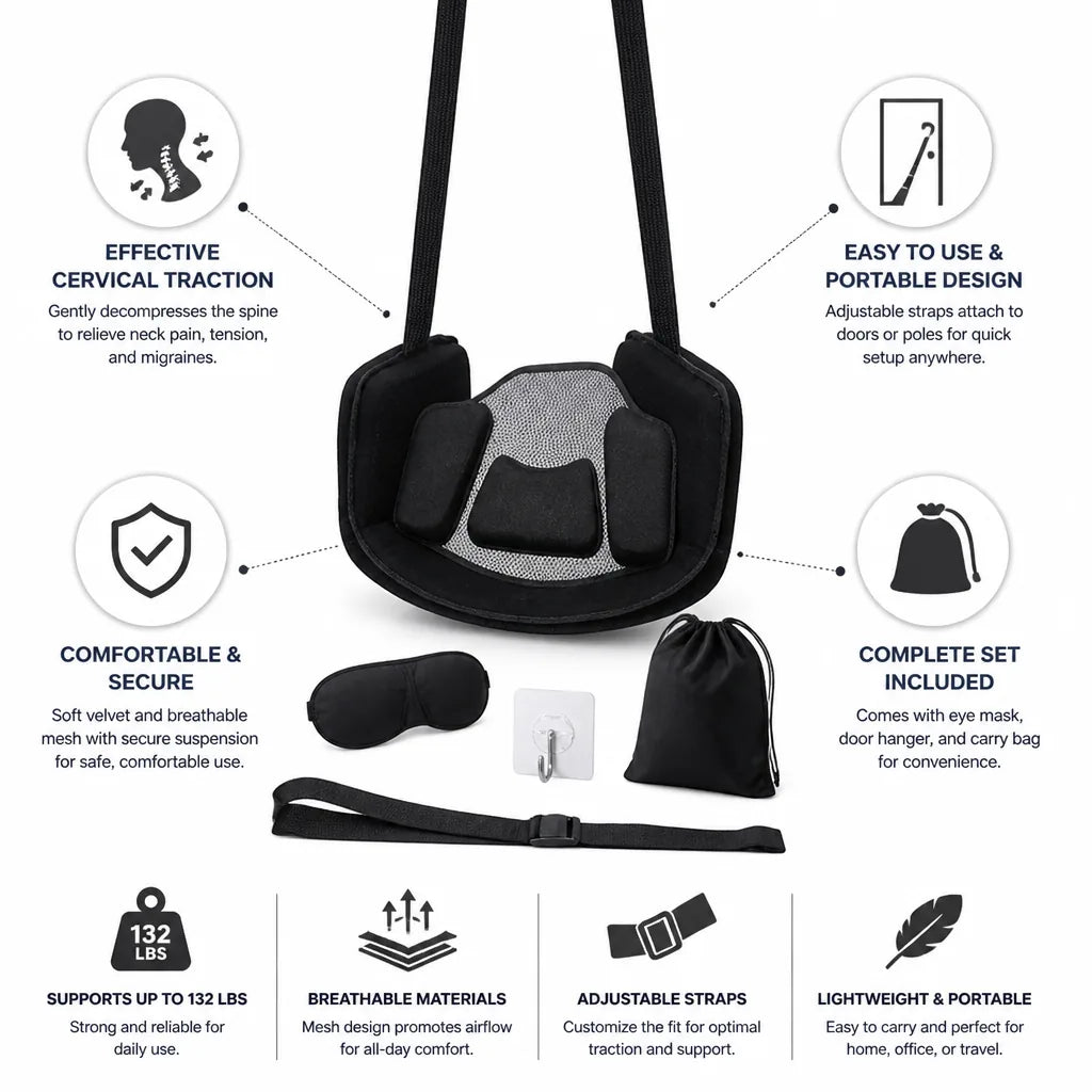 Neck Stretcher Cervical Traction Adjustable Straps