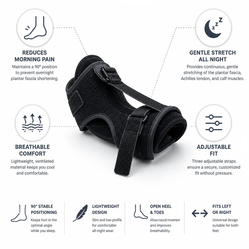 Night Splint 90° Positioning Breathable With Adjustable Straps