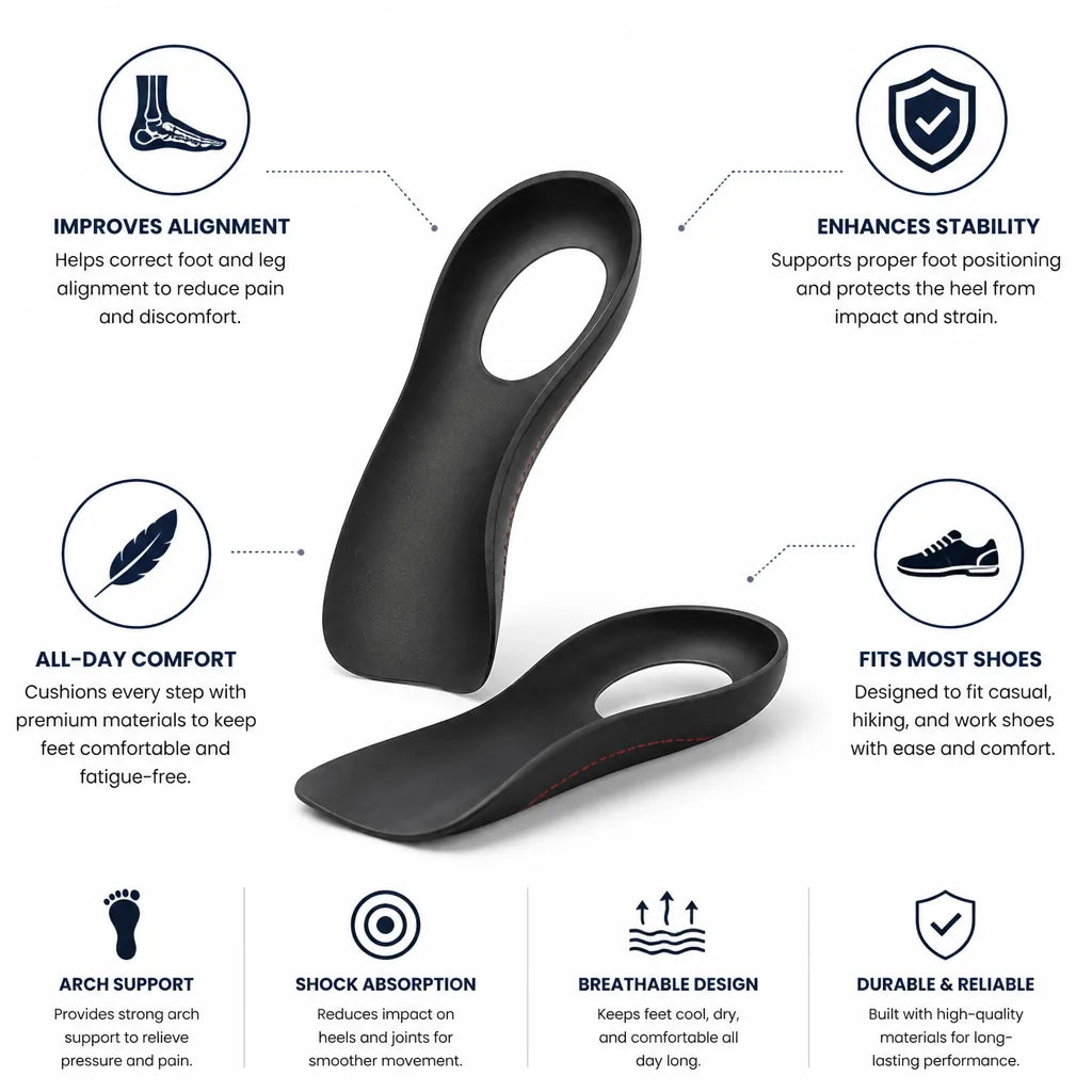 Orthopedic Insoles For Flat Feet Arch Support & Heel Stabilization