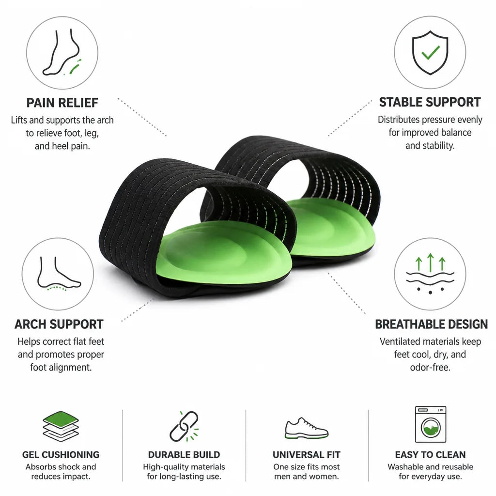 Orthotic Arch Support Gel-Cushioned Shock-Absorbing