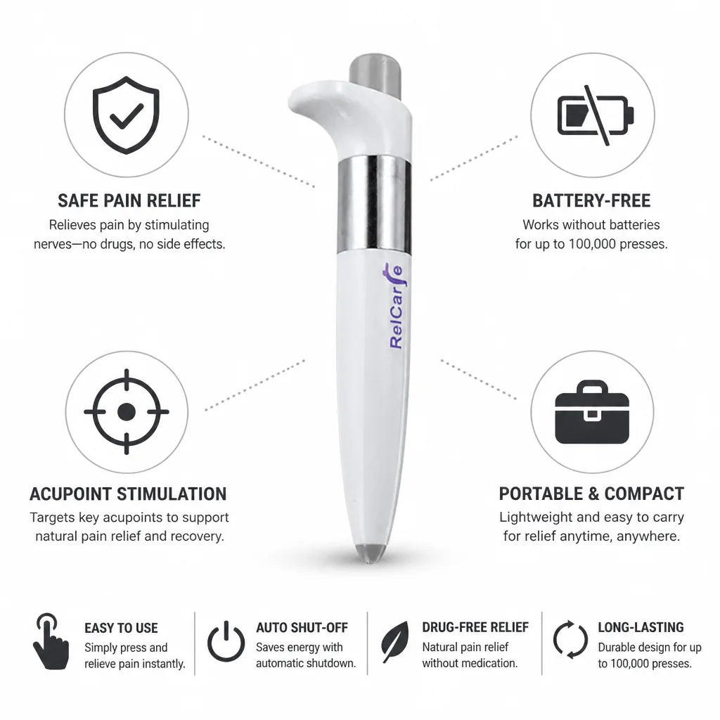 Pain Relief Pen Acupoint Stimulator Battery-Free & Portable
