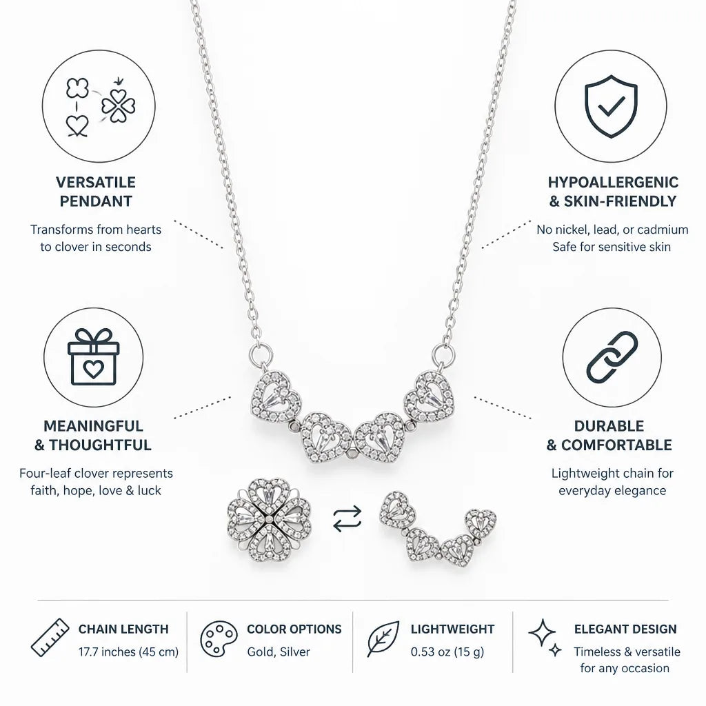 Pendant Necklace Transforming Hypoallergenic 45cm Chain