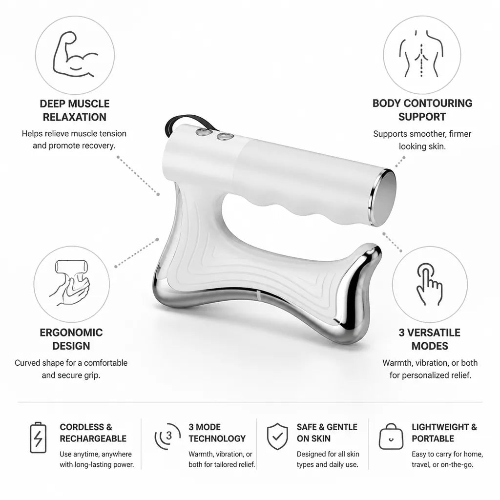 Percussion Massage Gun Cordless Deep-Tissue Interchangeable Heads