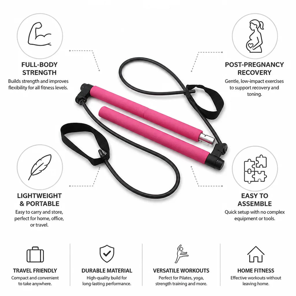 Pilates Bar Portable Lightweight Home & Travel