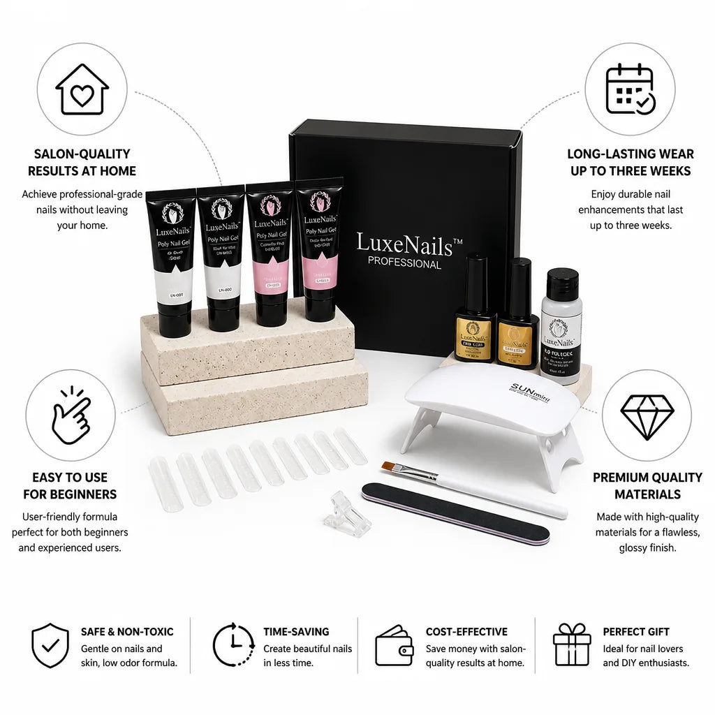Polygel Starter Kit LED Lamp & Tools