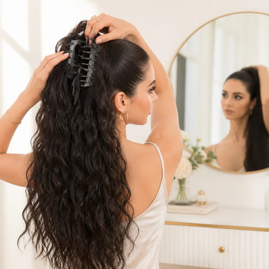Ponytail Extension Clip-In Curly Wave Heat-Resistant