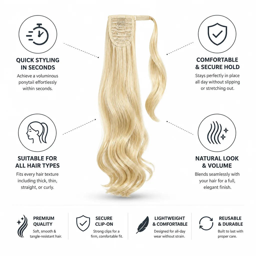 Ponytail Extension Voluminous 2-in-1 Clip-On