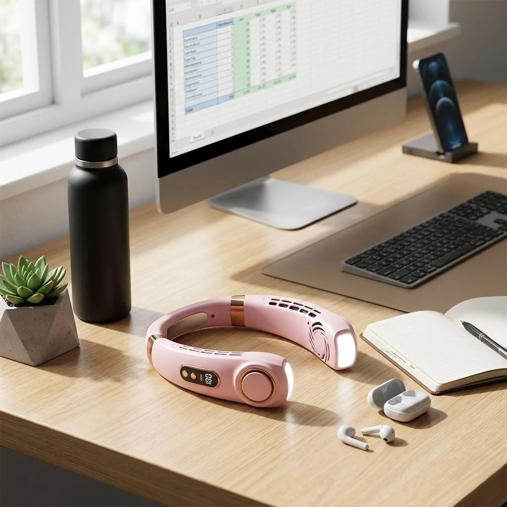Portable Neck Fan Hands-Free Cooling Lightweight