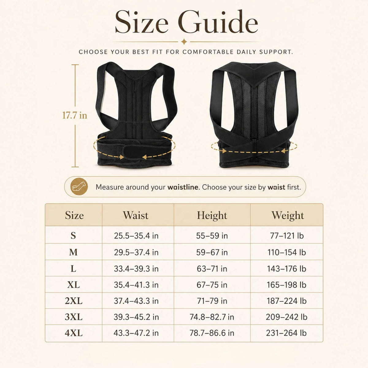 Posture Brace Adjustable Crisscross Straps Breathable Mesh