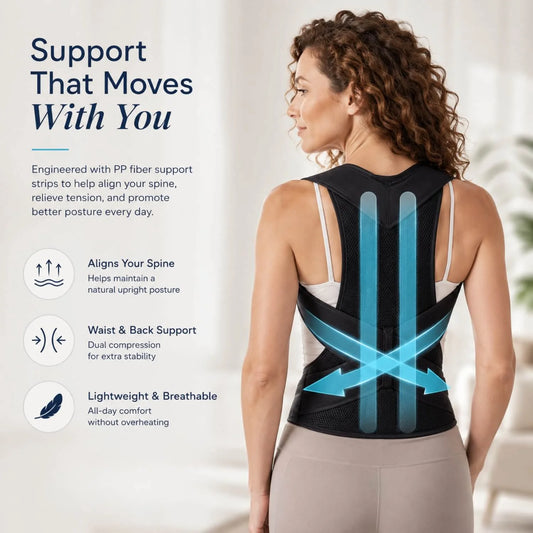 Posture Brace Adjustable Crisscross Straps Breathable Mesh