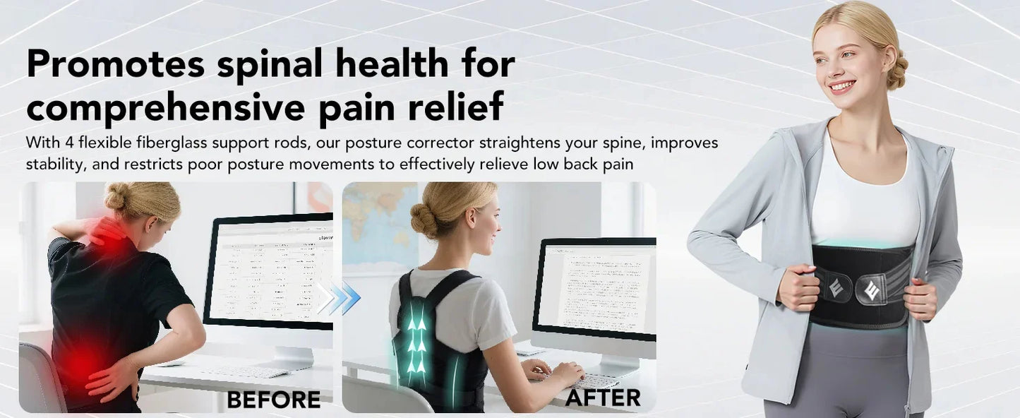 Posture Corrector Adjustable Spine Rods Breathable Mesh