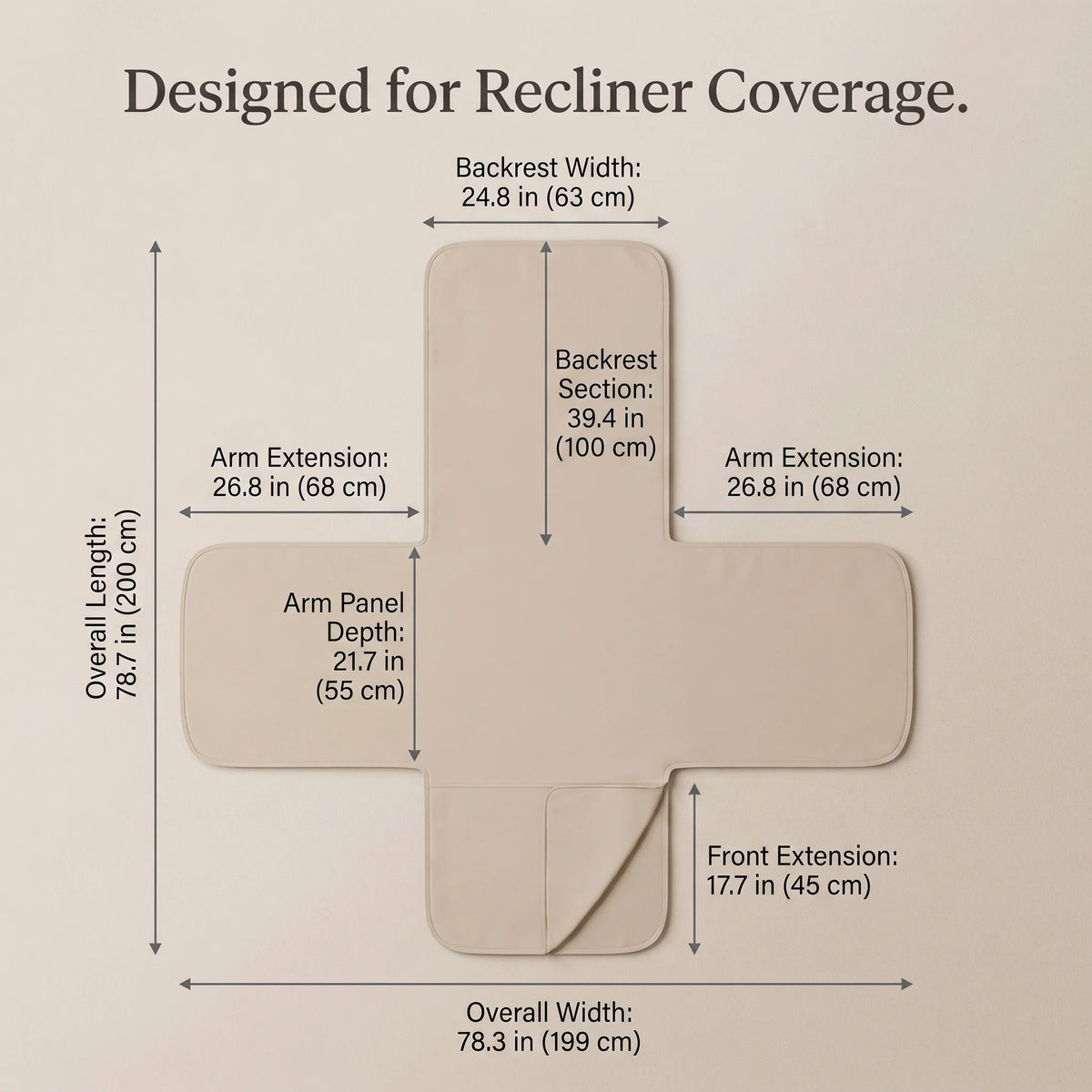 Recliner Chair Protector Textured Fleece Non-Slip Backing