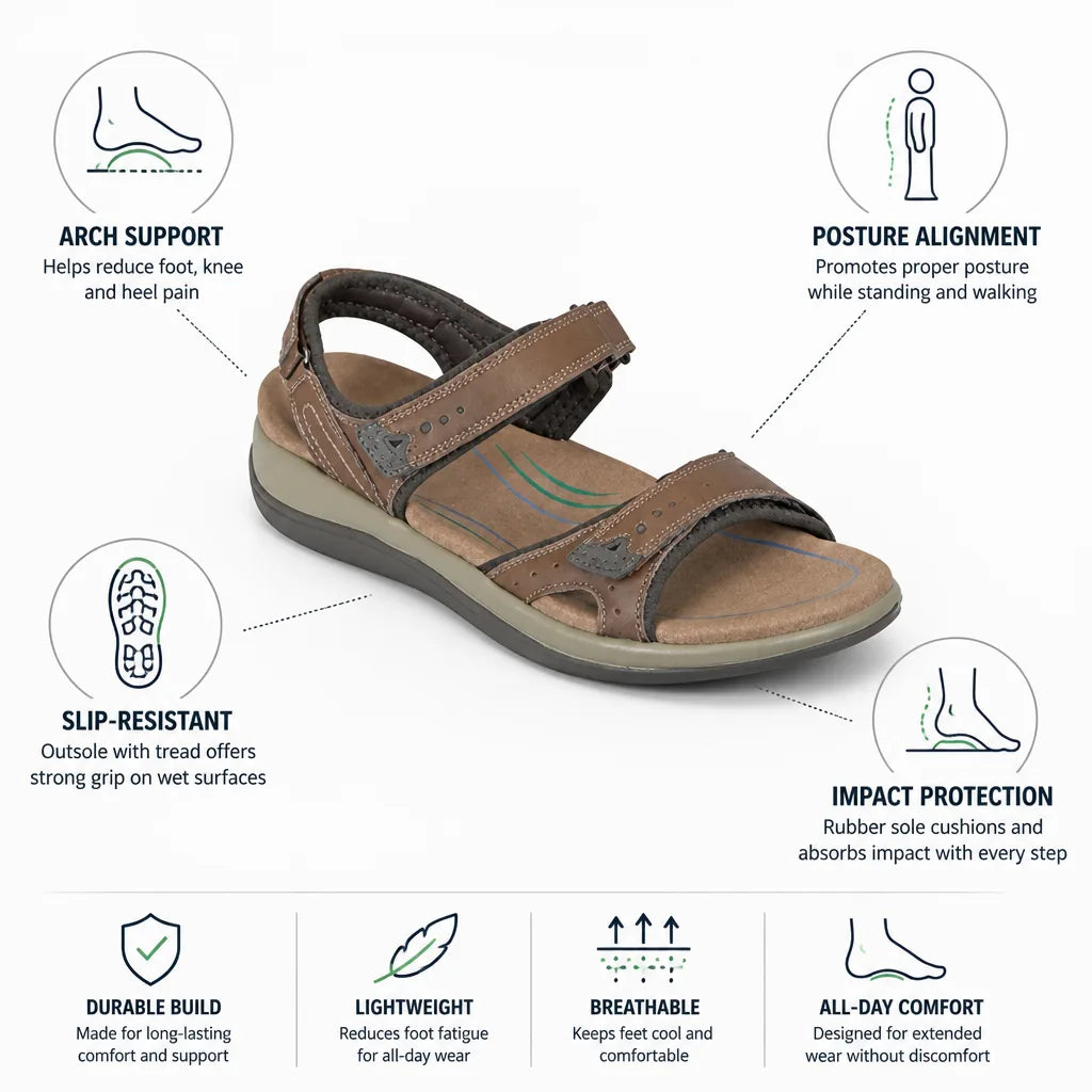 Sandals Orthopedic Arch Support Slip-Resistant Sole