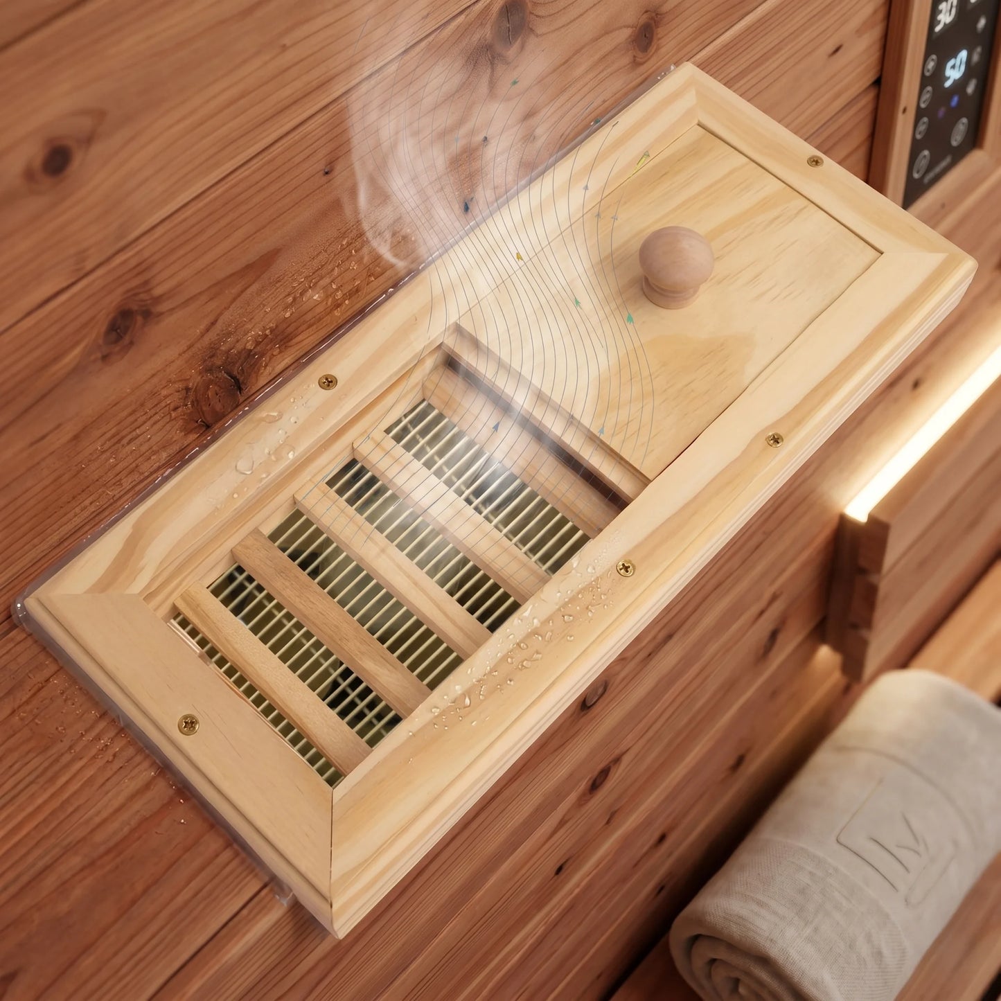 Sauna Air Vent Adjustable Airflow Tool-Free Installation