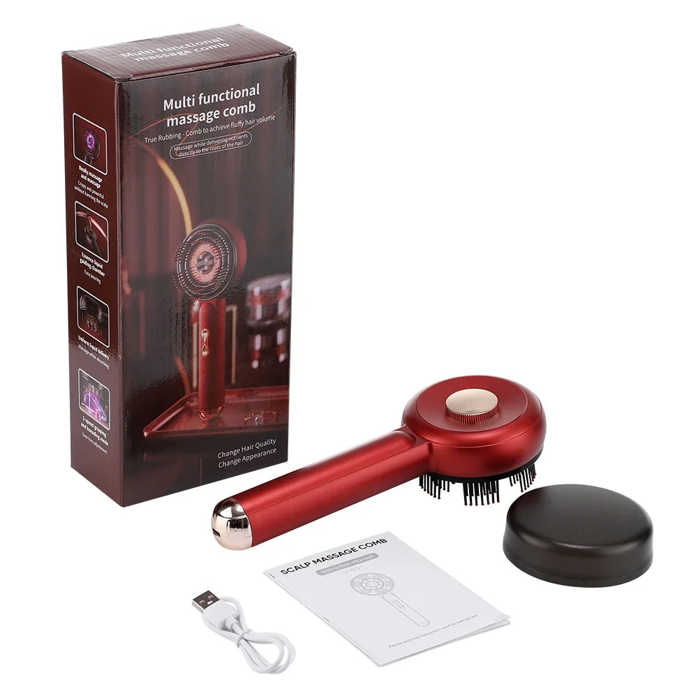 Scalp Massager Comb Red Light & EMS Oil Roller