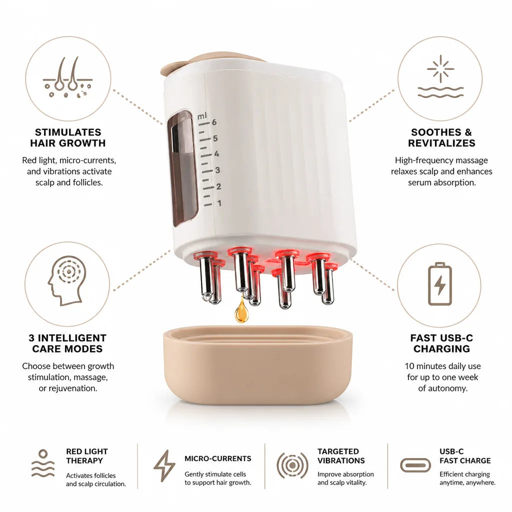 Scalp Massager Red Light & Microcurrent 3 Modes