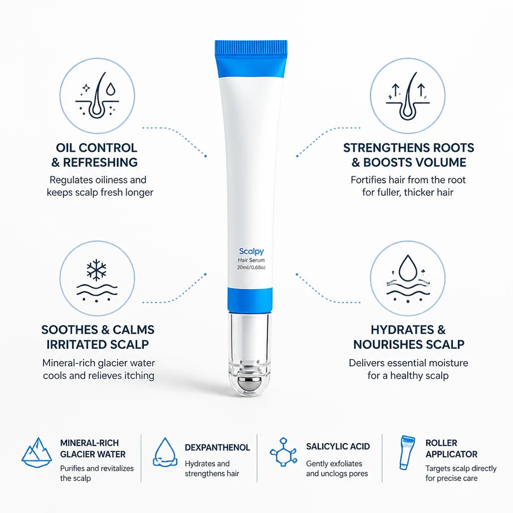 Scalp Serum Oil-Control & Volumizing Soothing Roller Applicator