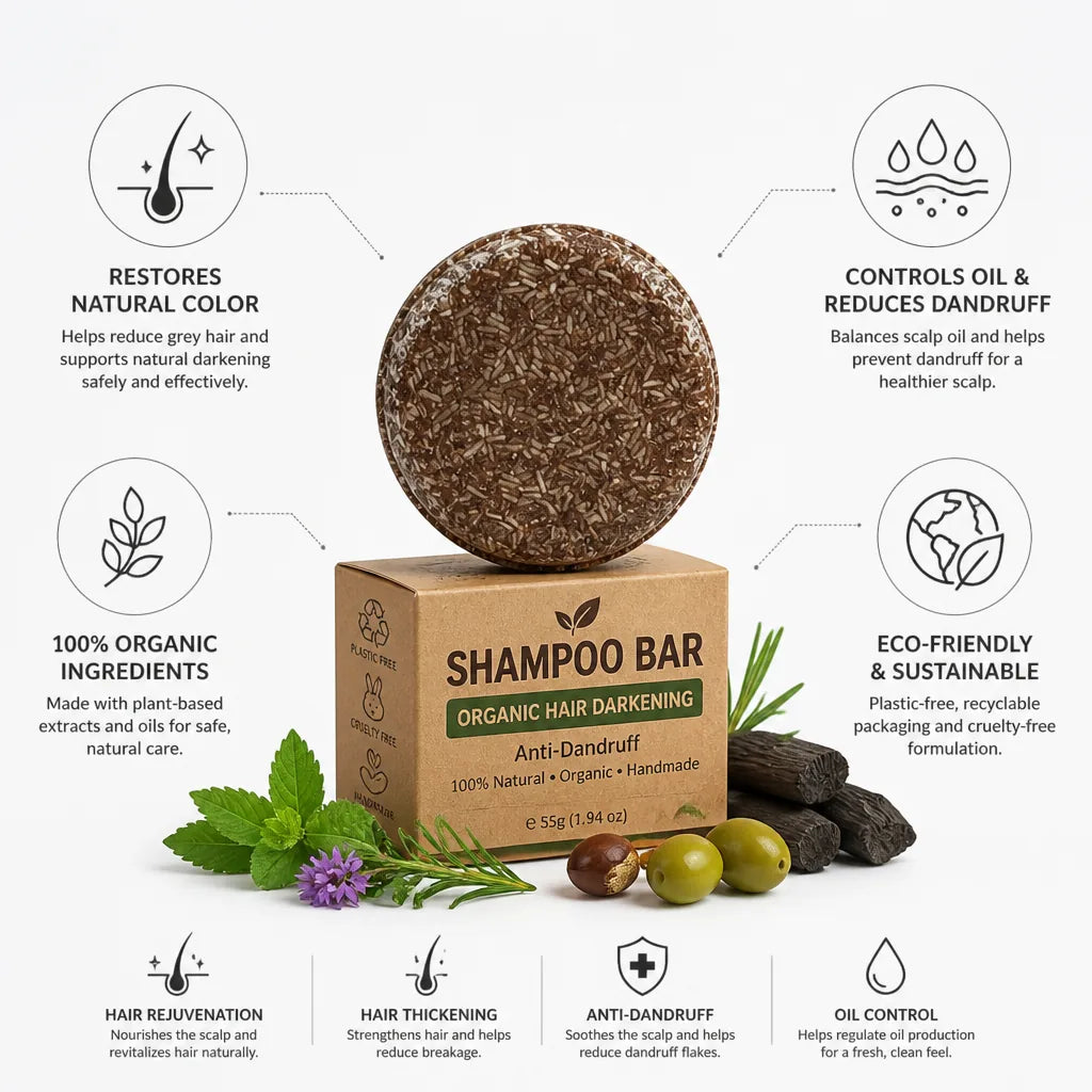 Shampoo Bar Organic Hair Darkening Anti-Dandruff