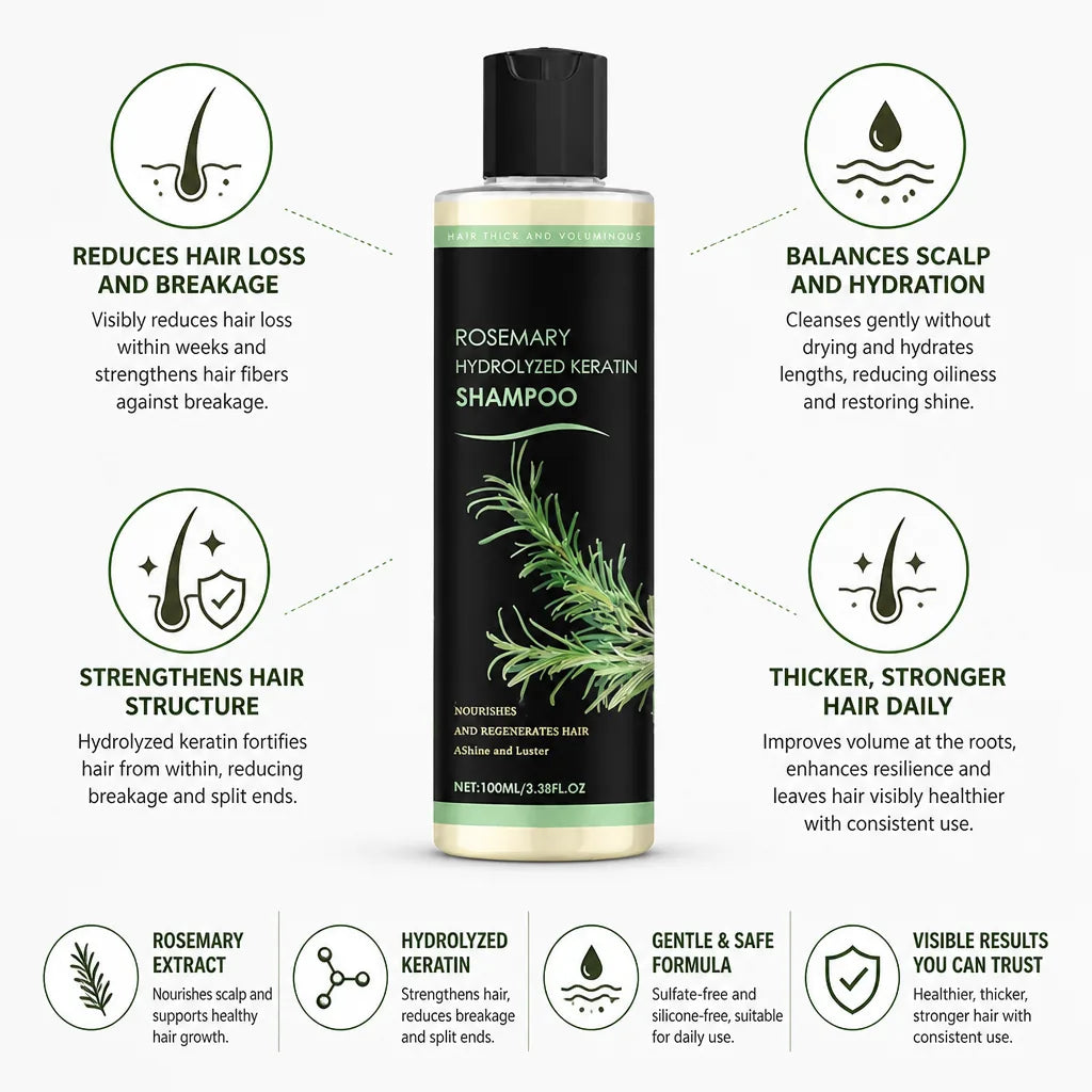 Shampoo For Thinning Hair Keratin & Rosemary Strengthening