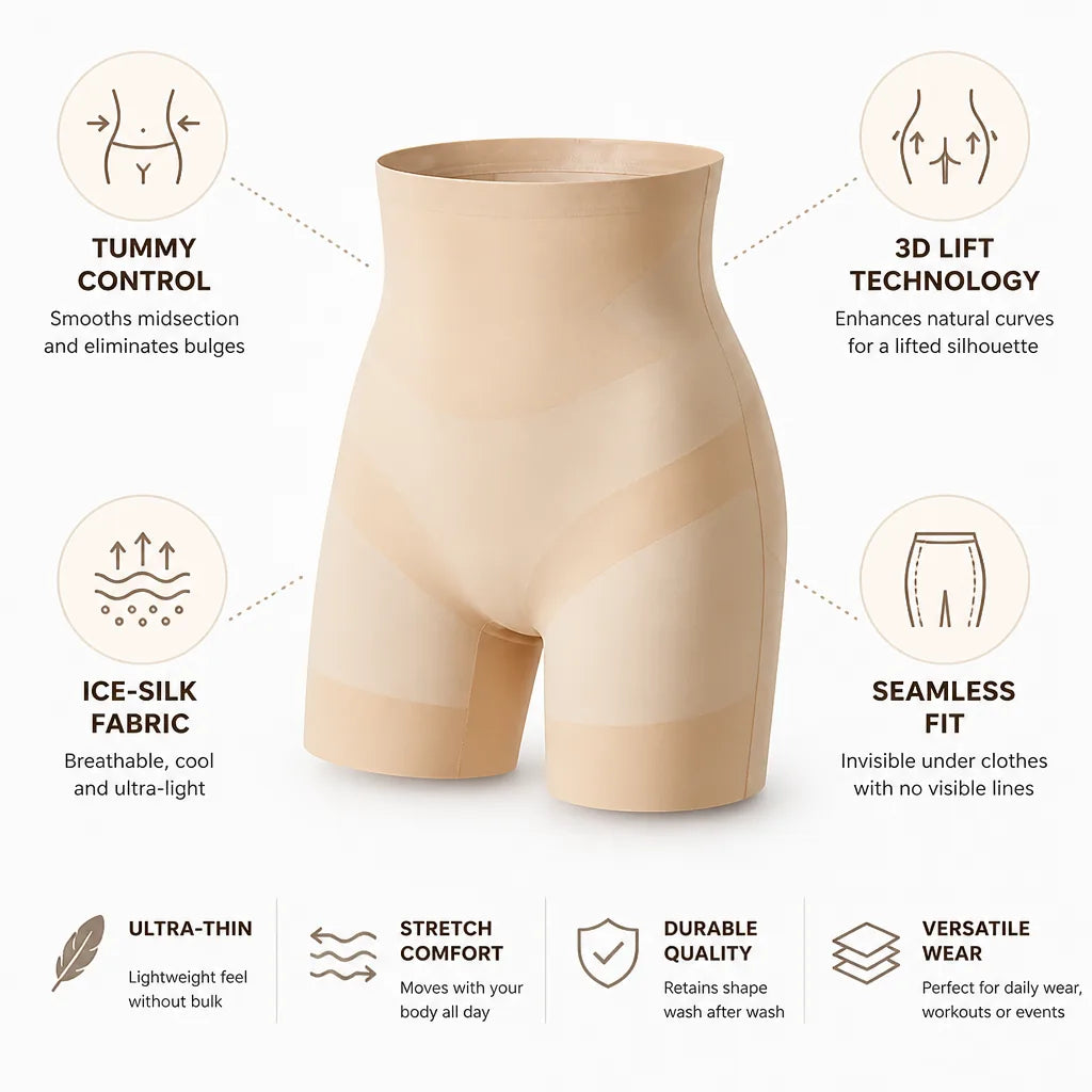 Shapewear Shorts Ultra Thin Ice-Silk 3D Lift