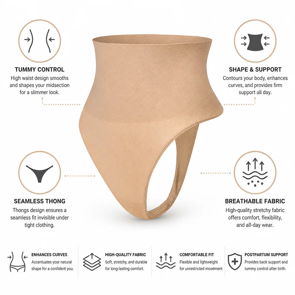 Shaping Panty High-Waist Tummy Control Seamless Thong