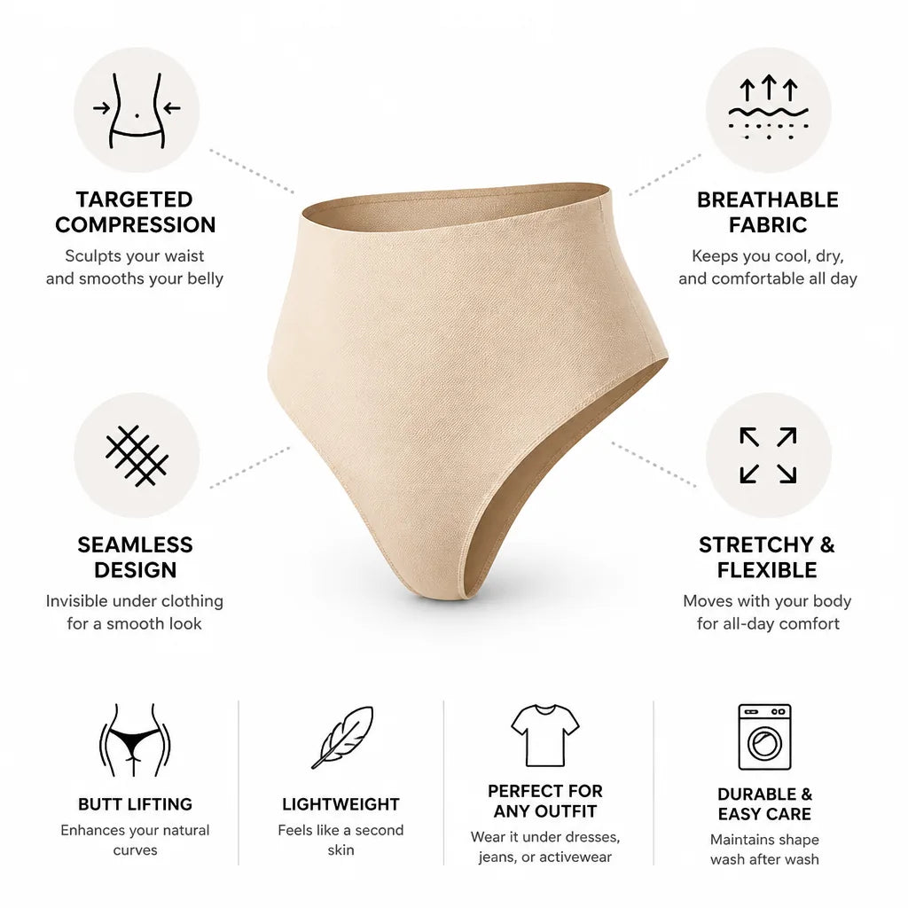 Shaping Thong Targeted Compression Seamless Breathable