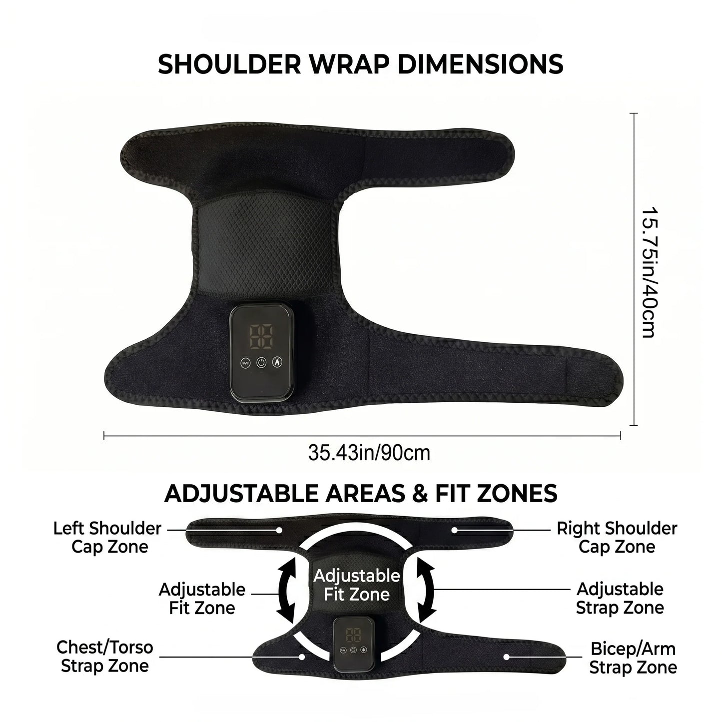Shoulder Wrap Heated Cordless Adjustable Fit