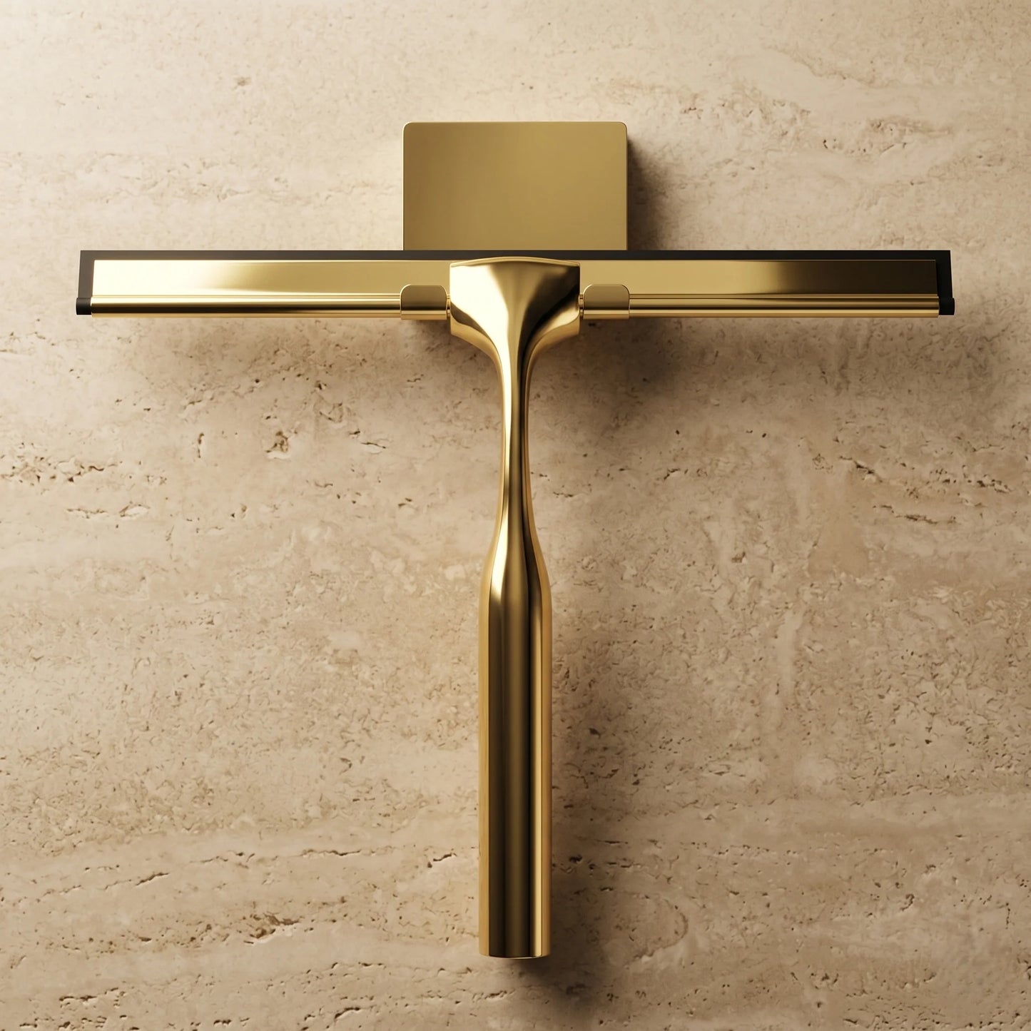 Shower Glass Squeegee Brass Streak-Free Wall-Mount Hook