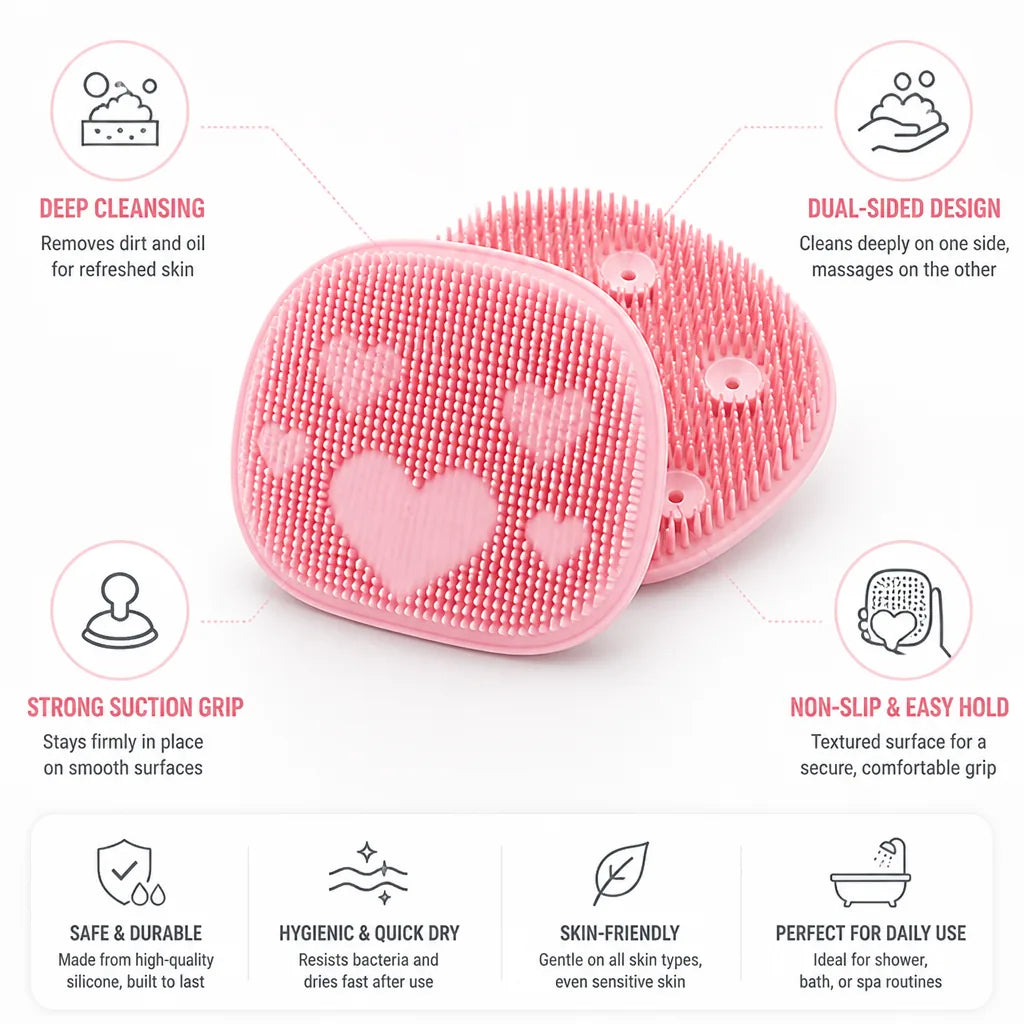 Shower Scrubber Dual-Sided Exfoliating & Massage Non-Slip Grip