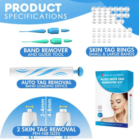 Skin Tag Removal Kit Pain-Free Auto Applicator 44 Bands