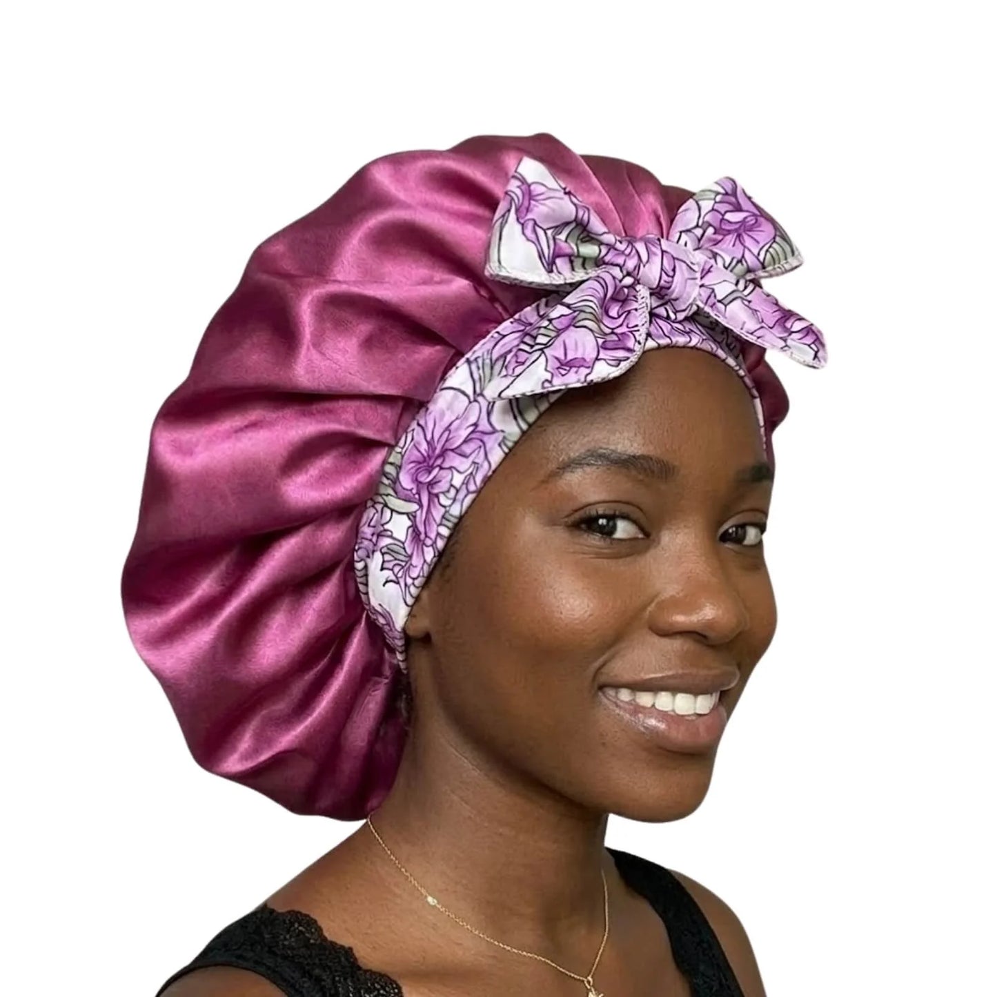 Sleep Bonnet Satin Wide Tie Long Tail