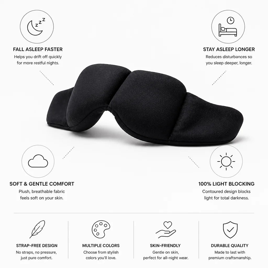 Sleep Mask Strap-Free Contoured Light-Blocking