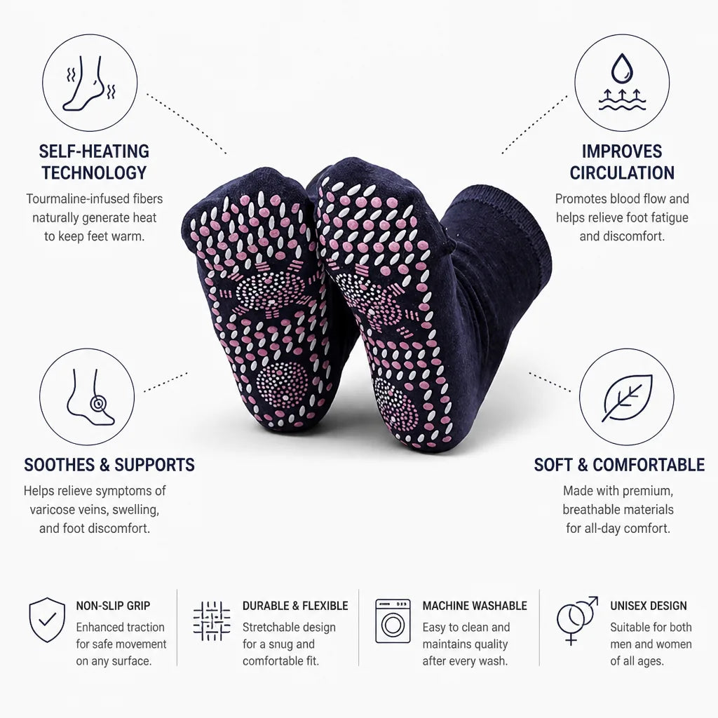 Socks Tourmaline-Infused Self-Heating Circulation Support