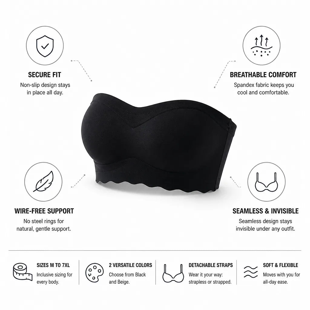 Strapless Bra Non-Slip Seamless Wire-Free