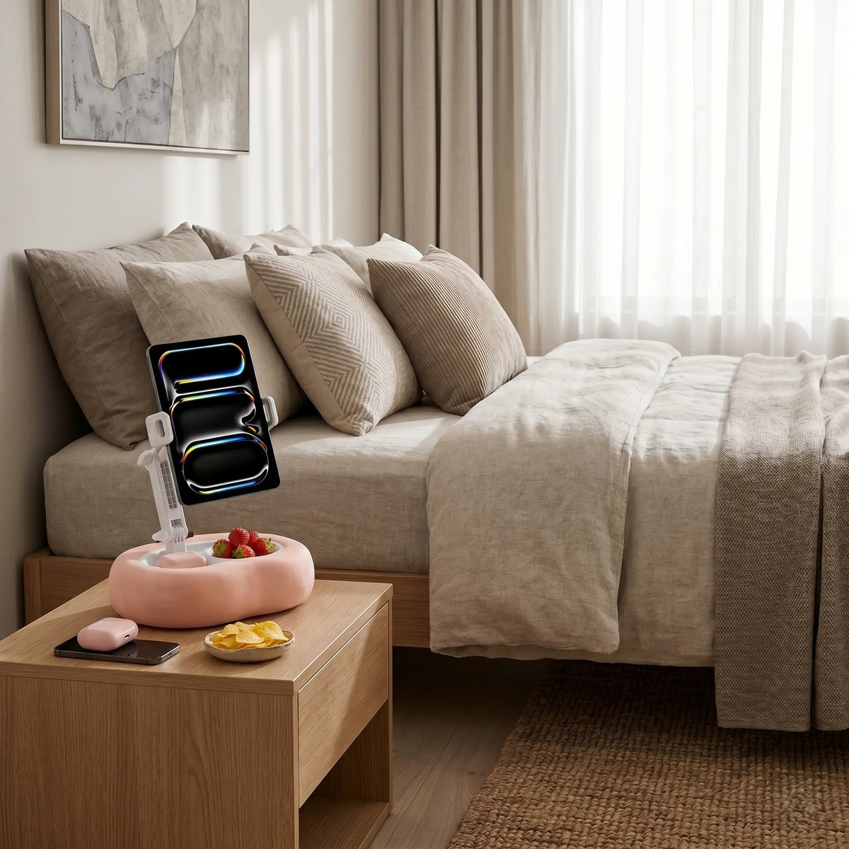 Tablet Pillow Stand Hands-Free Adjustable Memory Foam