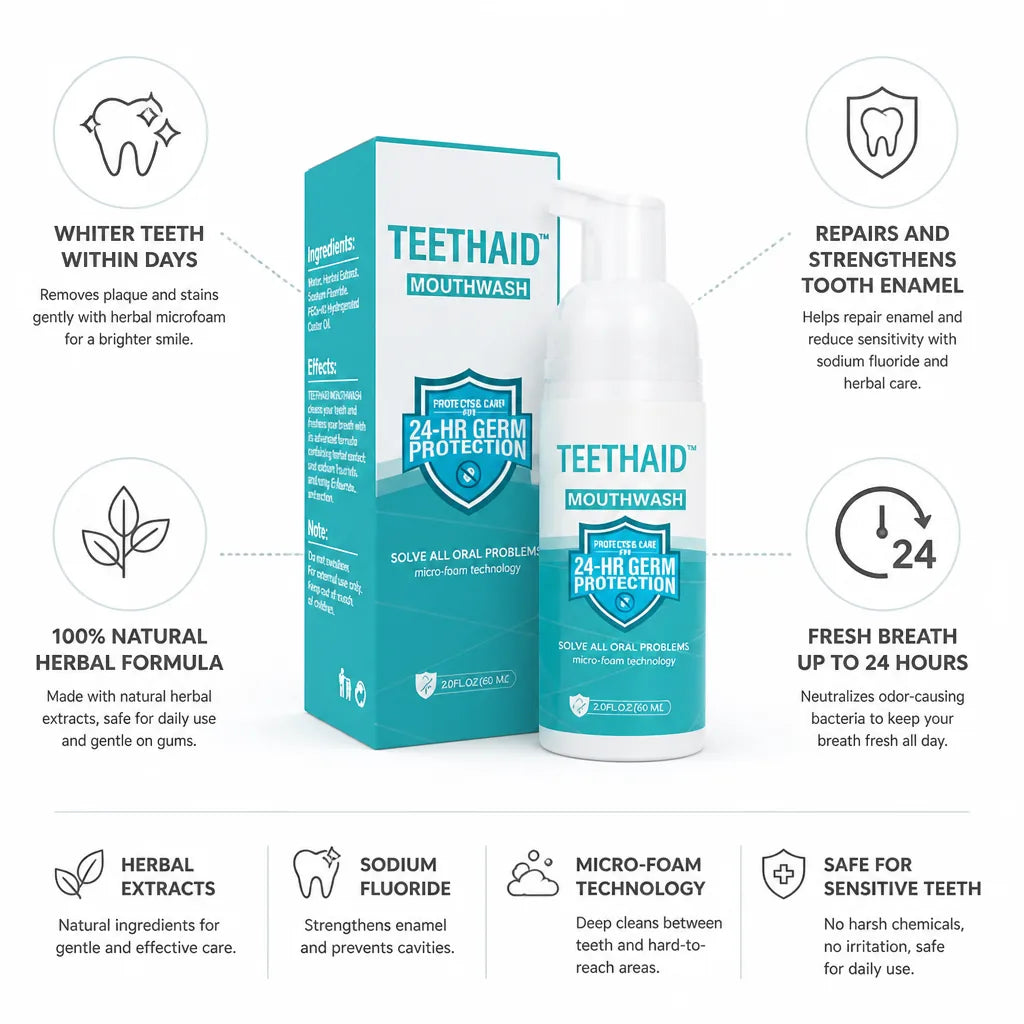 Teeth Whitening Mousse Herbal Microfoam Safe For Sensitive Teeth
