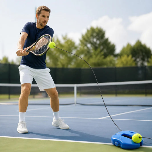 Tennis Volley Trainer Elastic Return Cord & Stable Base