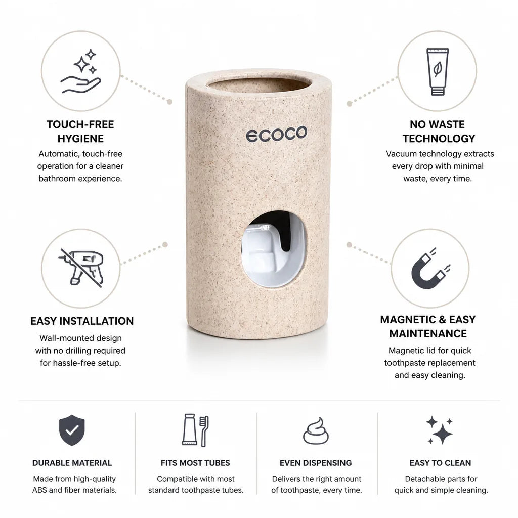 Toothpaste Dispenser Touch-Free No-Waste Wall-Mounted