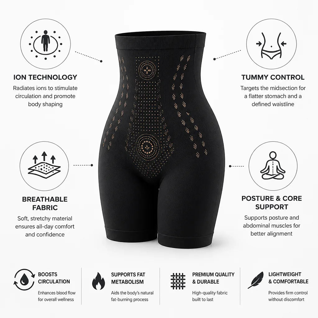 Tummy Control Shapewear Ion Technology Posture Support
