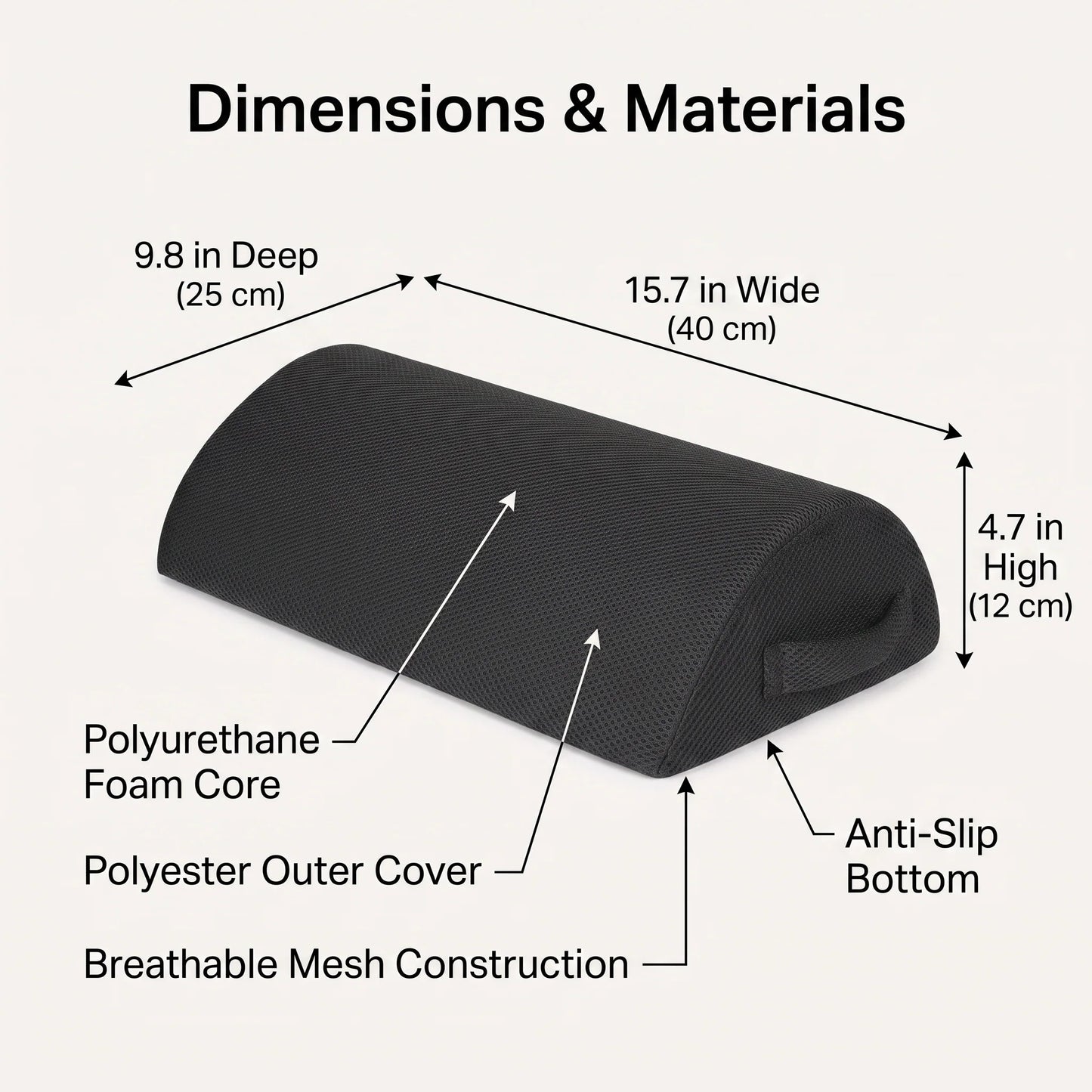 Under-Desk Footrest Reversible Ergonomic Foam Rocking Support